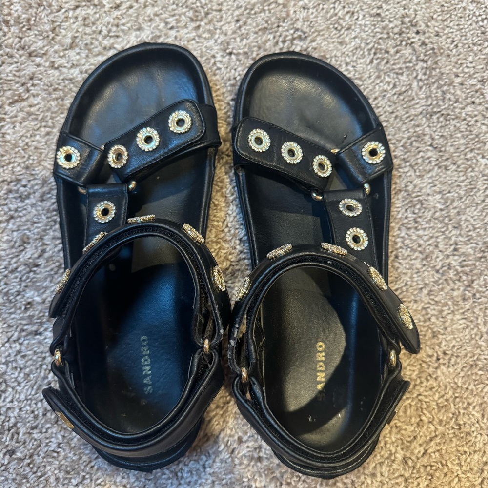 Sandro Black Embellished Women's Sandals